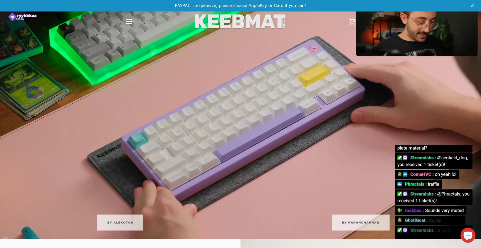 Screenshot of keebmat.com homepage