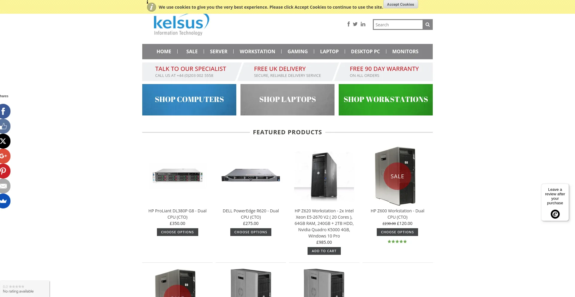 Screenshot of kelsusit.com homepage