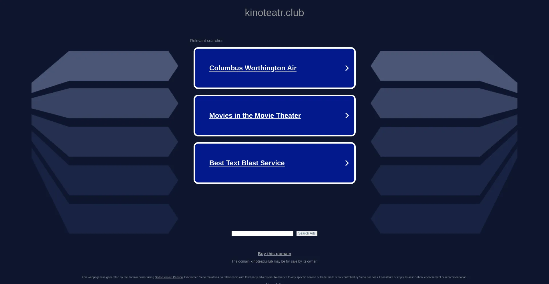 Screenshot of kinoteatr.club homepage