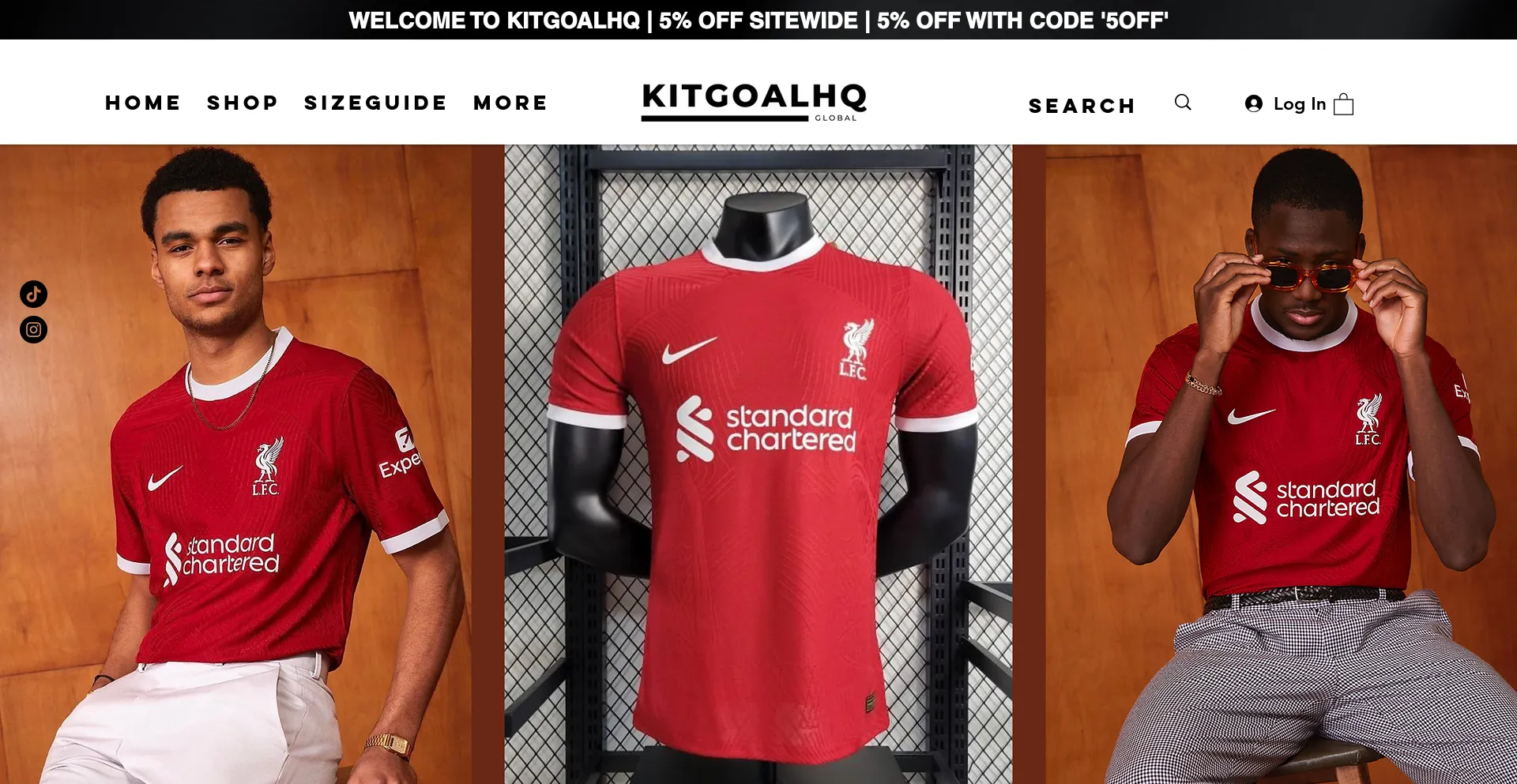 Screenshot of kitgoal.com homepage