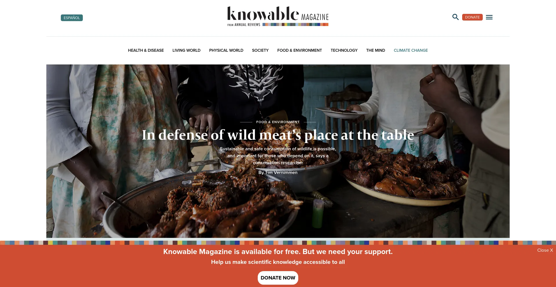 Screenshot of knowablemagazine.org homepage