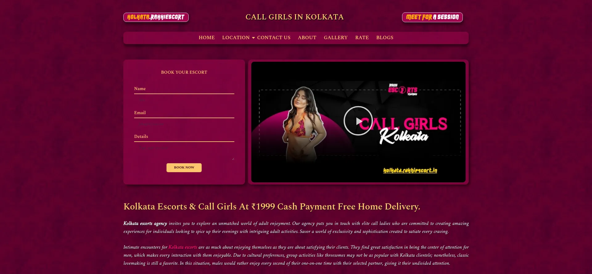 Screenshot of kolkata.rakhiescort.in homepage