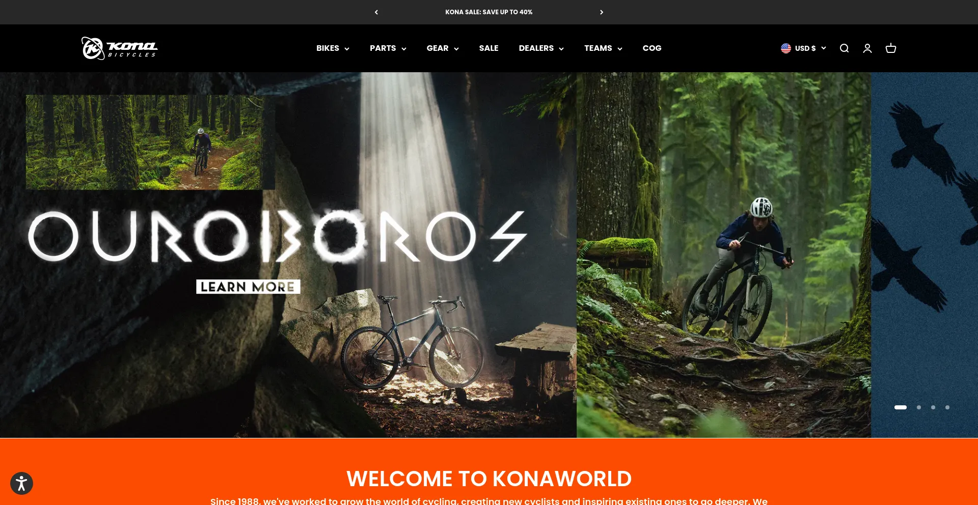 Screenshot of konaworld.com homepage