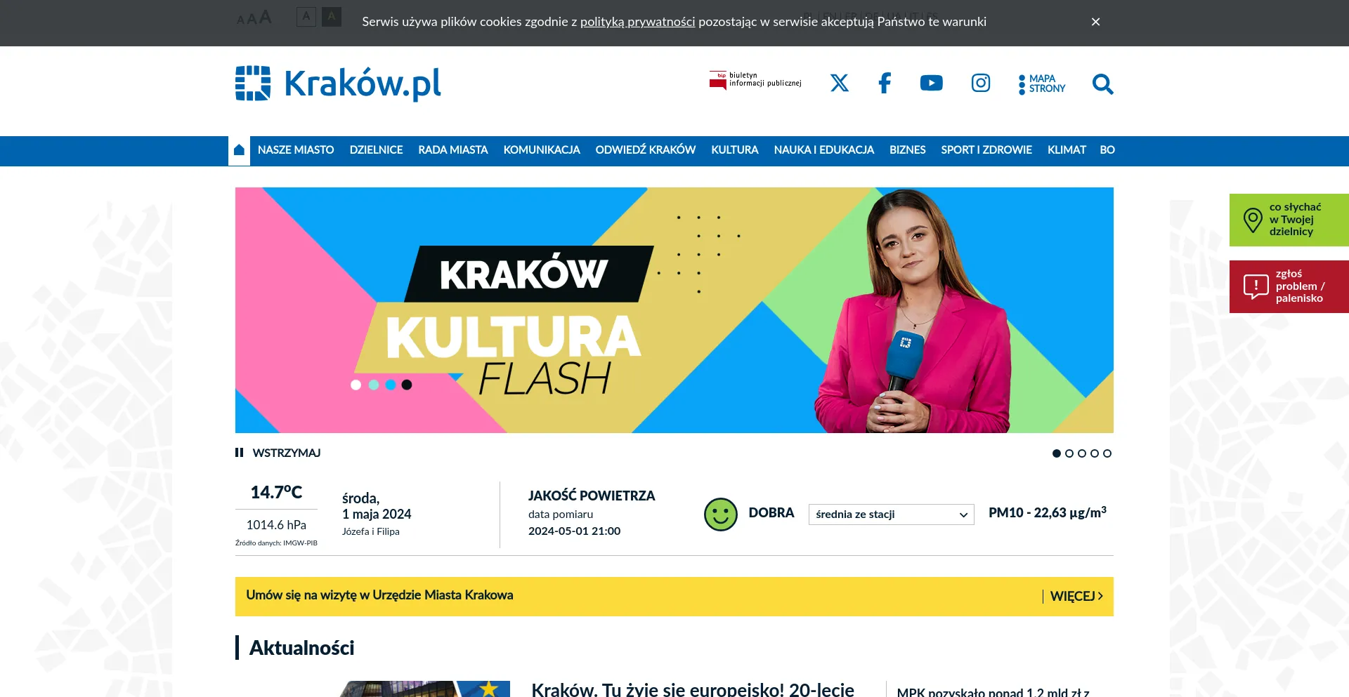 Screenshot of krakow.pl homepage