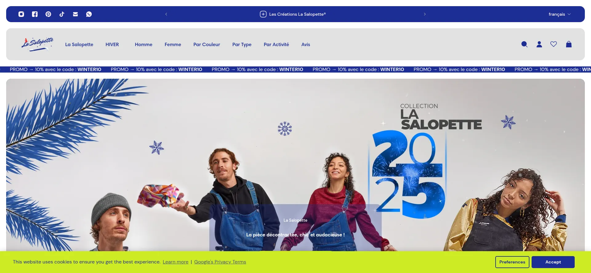 Screenshot of la-salopette.fr homepage