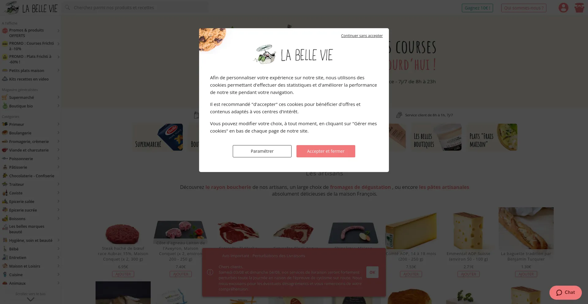 Screenshot of labellevie.com homepage