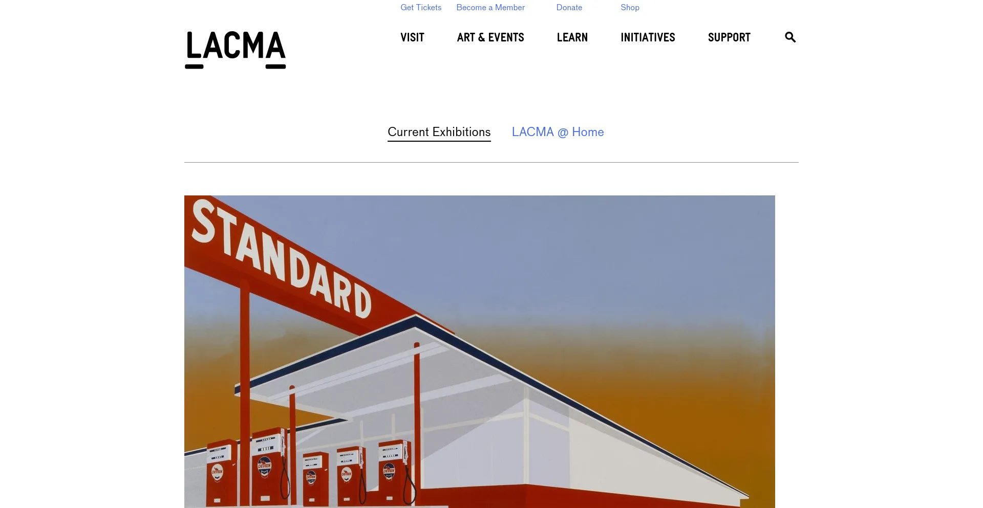 Screenshot of lacma.org homepage