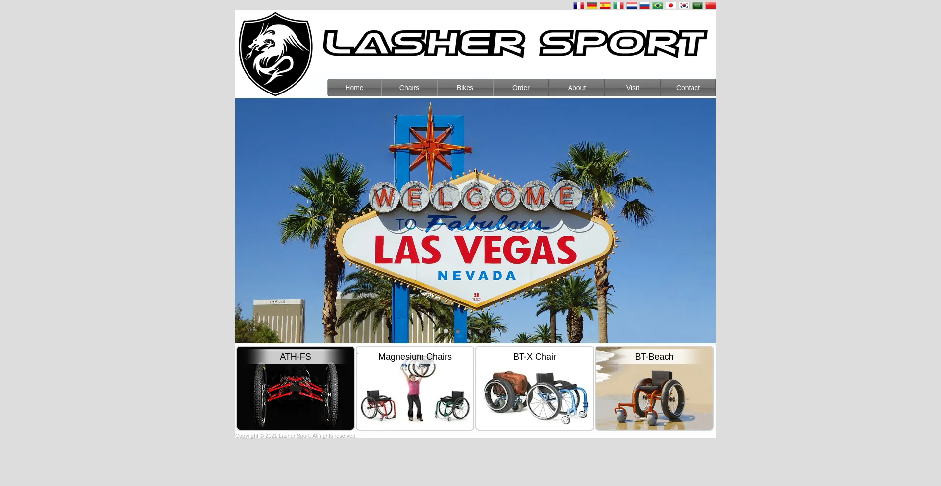 Screenshot of lashersport.com homepage