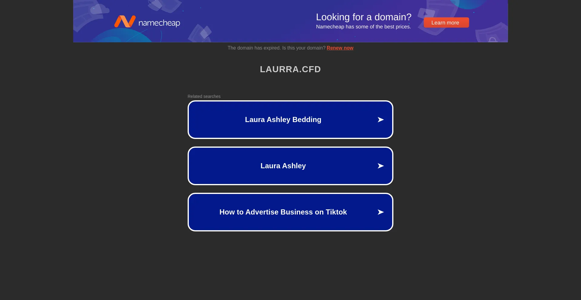 Screenshot of laurra.cfd homepage