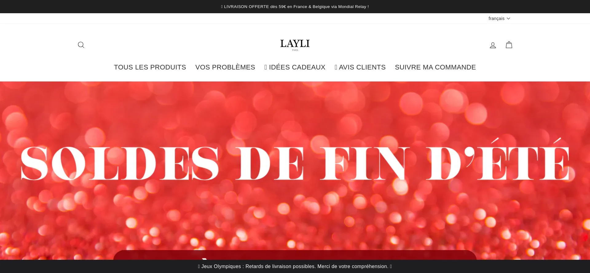 Screenshot of layli.fr homepage