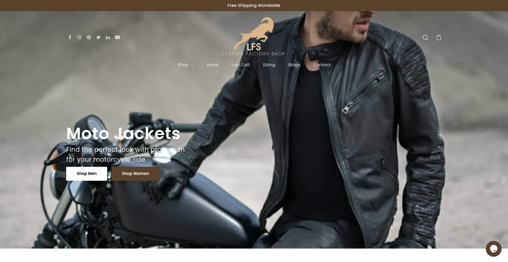 Screenshot of leatherfactoryshop.com homepage