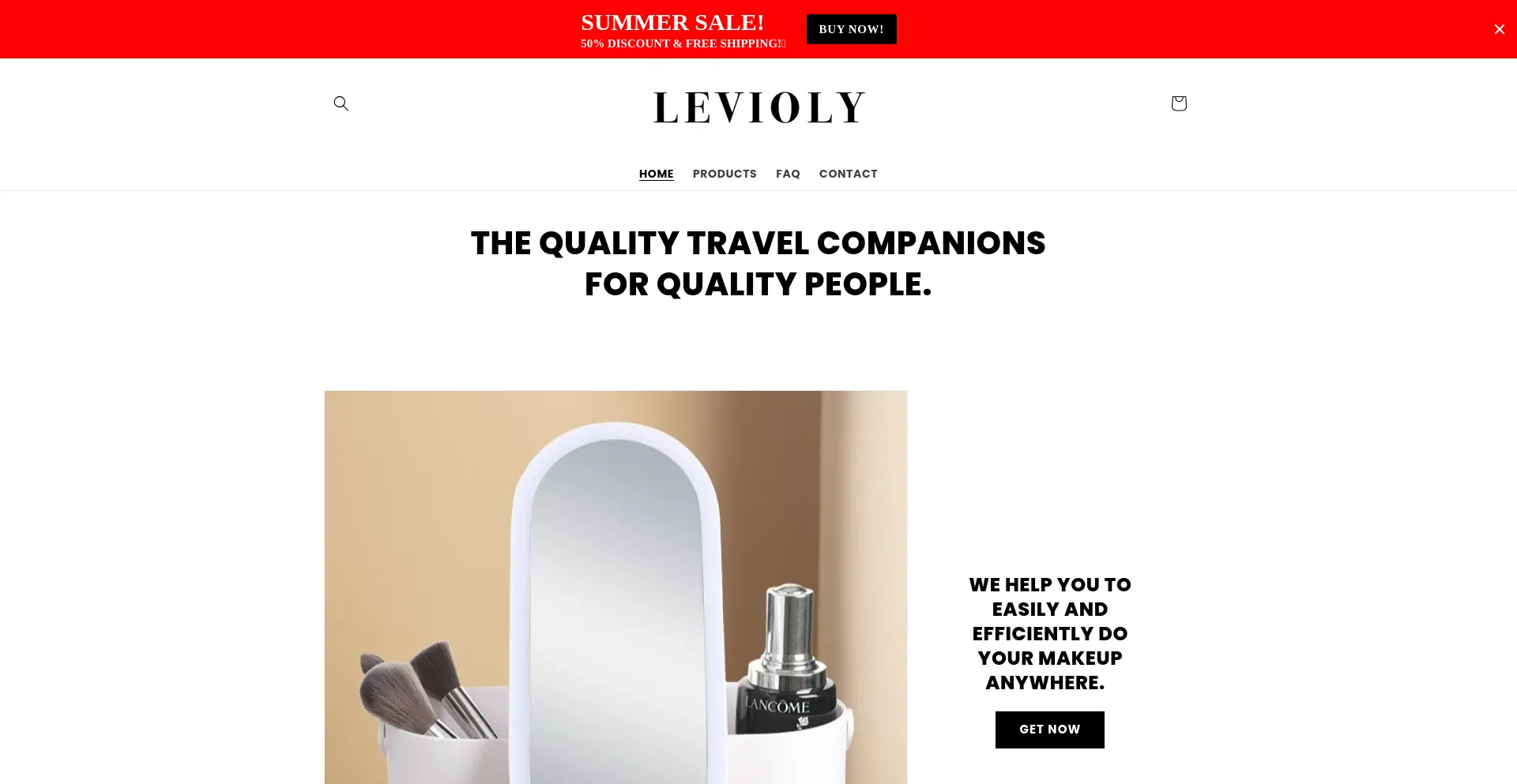 Screenshot of levioly.com homepage