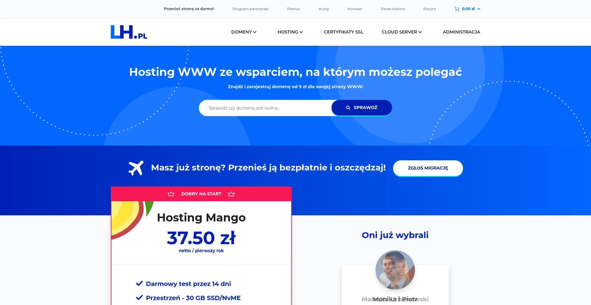 Screenshot of lh.pl homepage