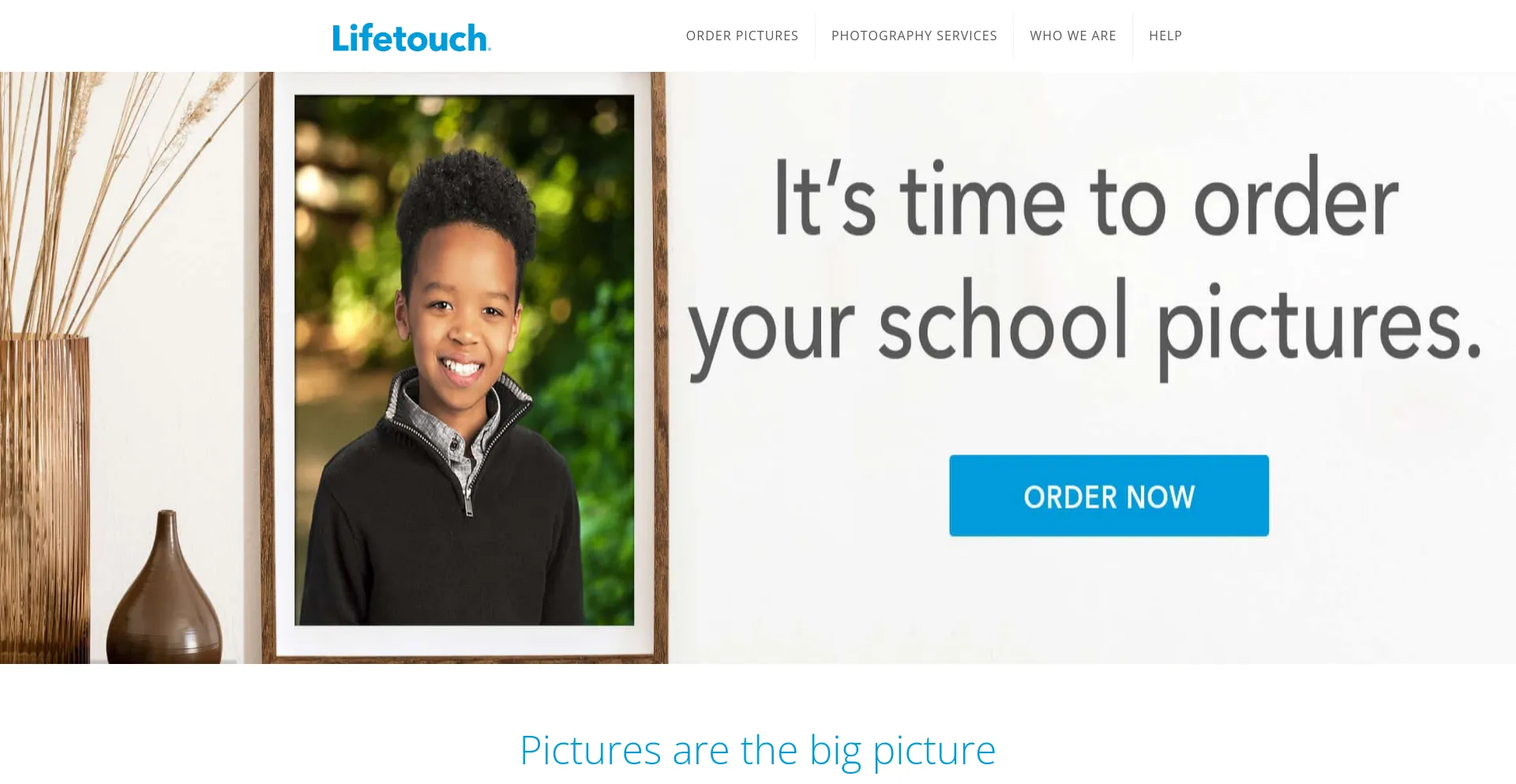 Screenshot of lifetouch.com homepage