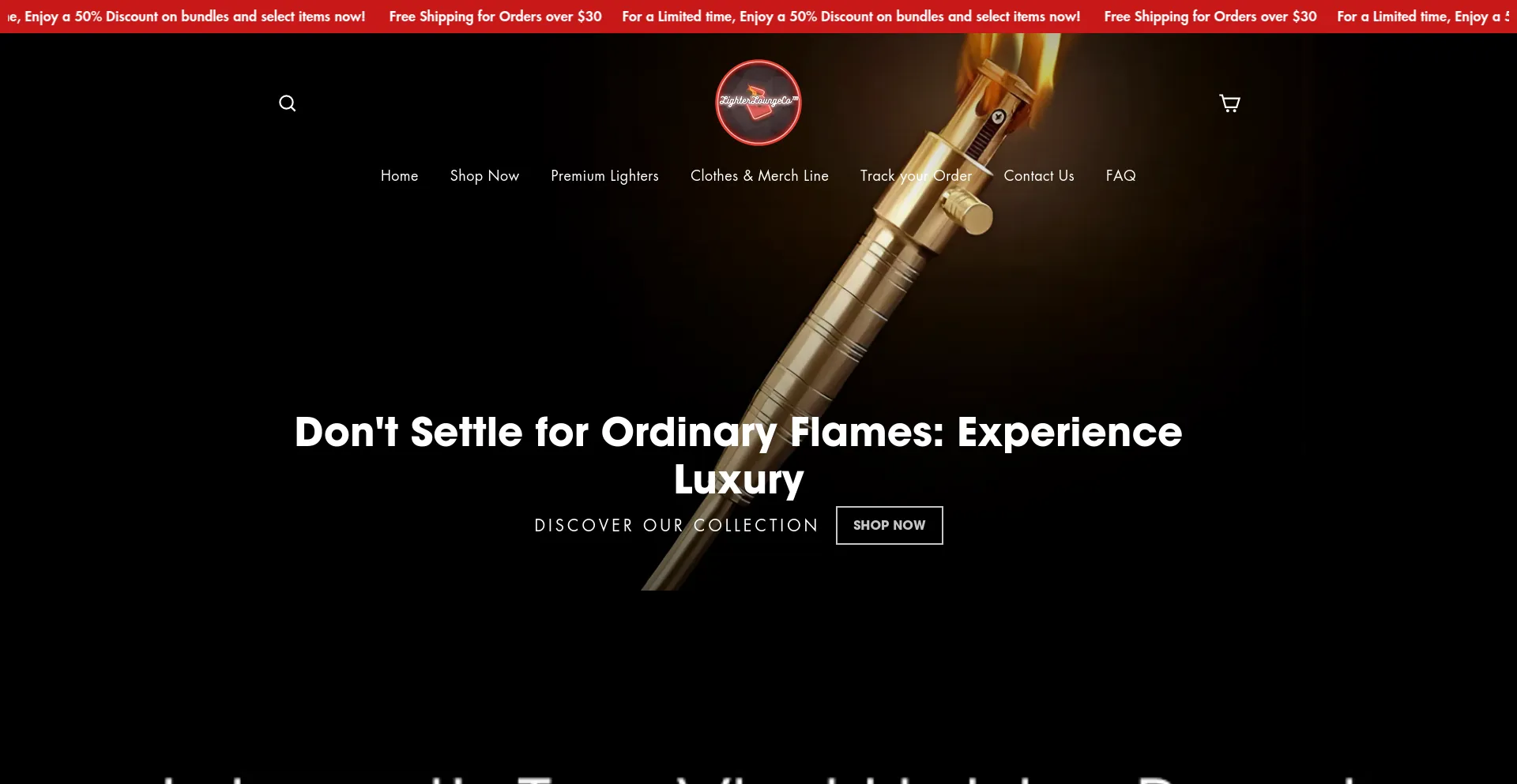 Screenshot of lighterloungeco.com homepage