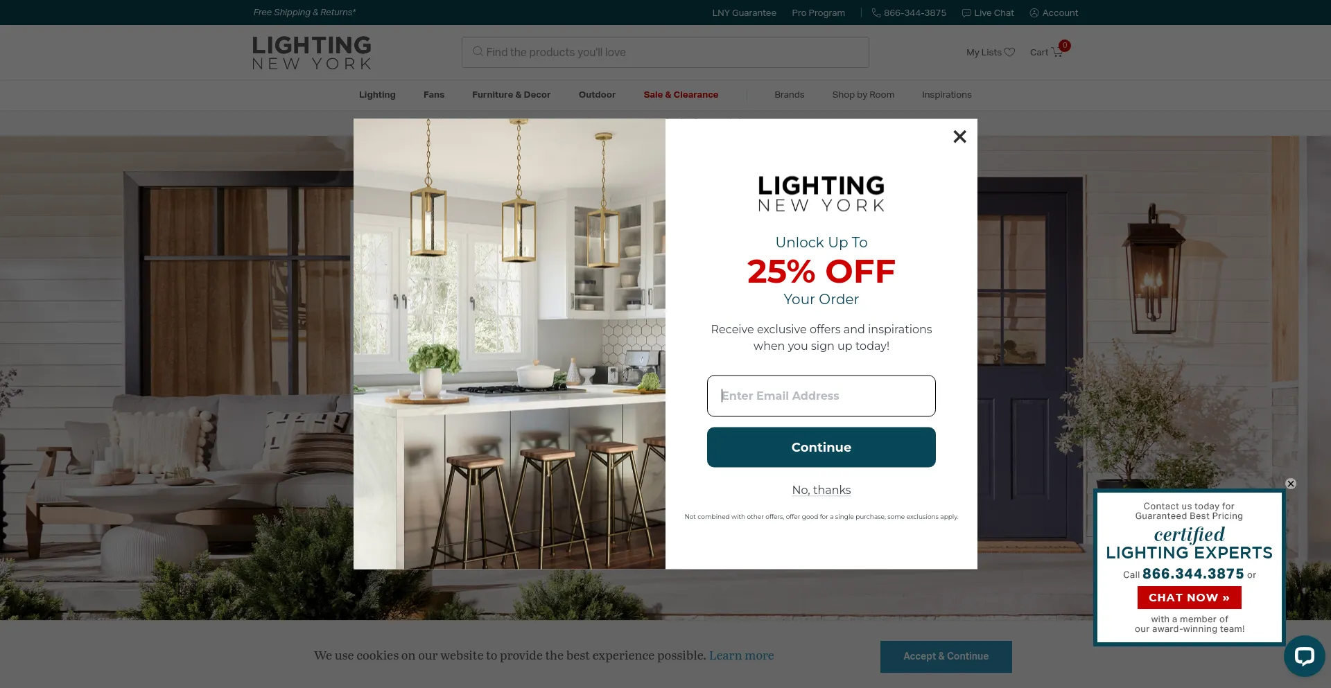 Screenshot of lightingnewyork.com homepage