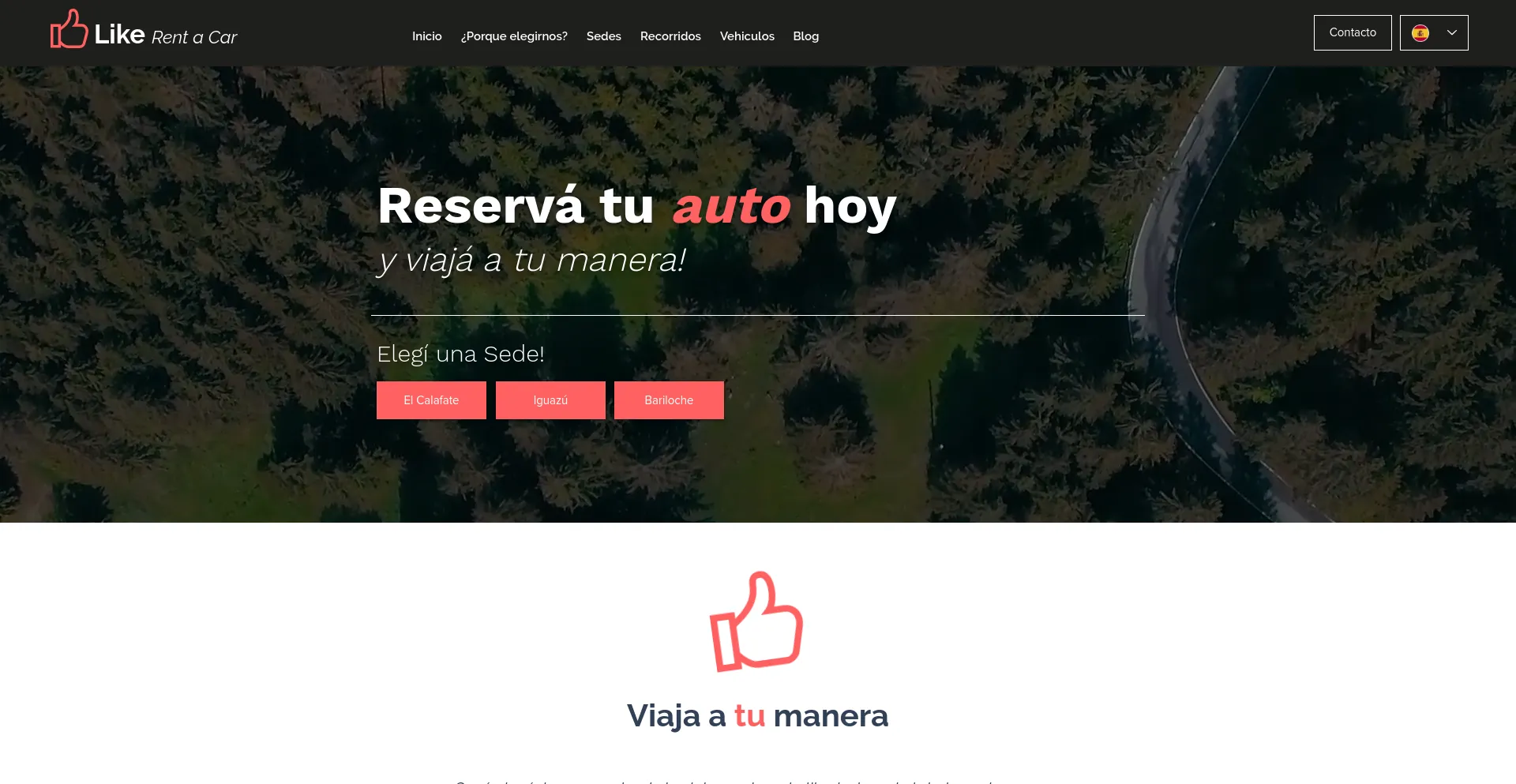 Screenshot of likerentacar.com.ar homepage