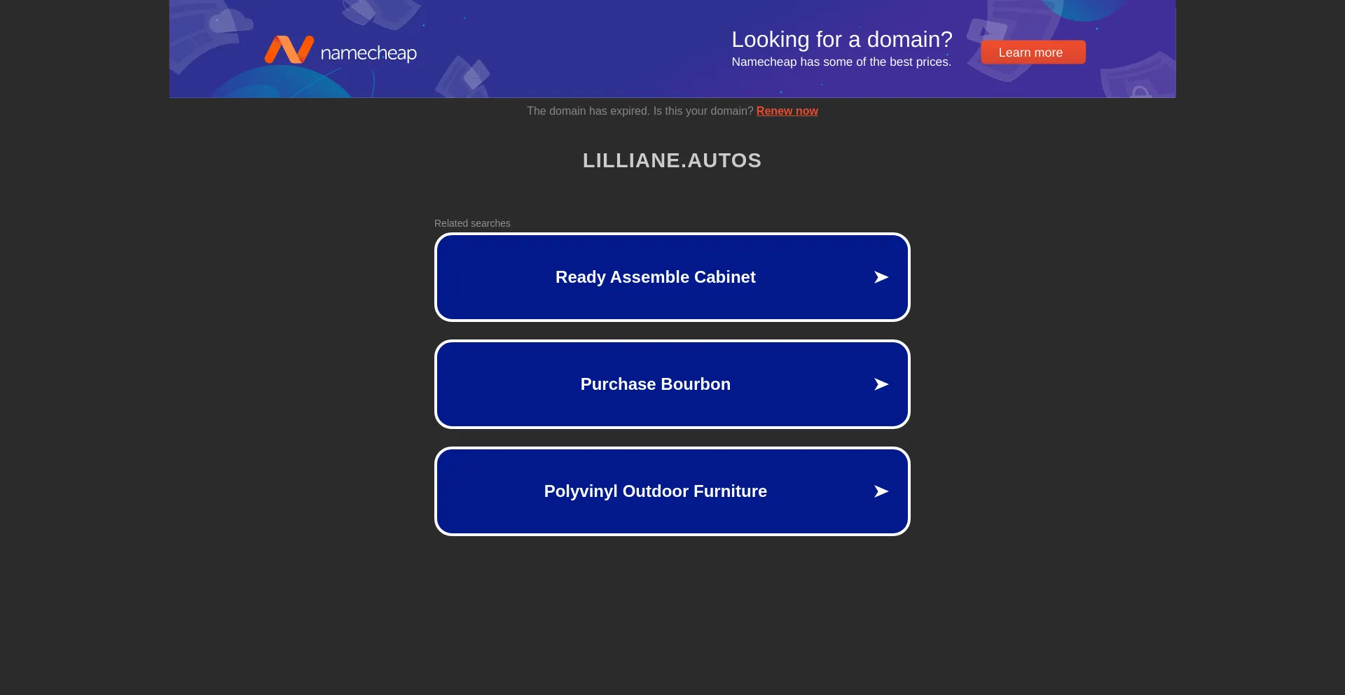 Screenshot of lilliane.autos homepage