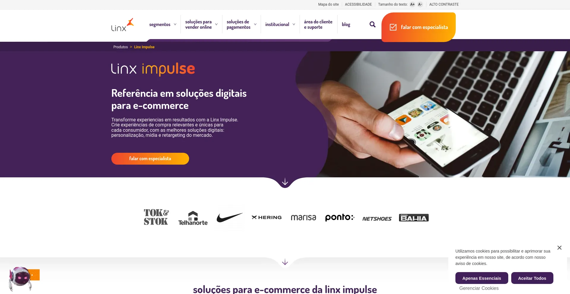 Screenshot of linximpulse.net homepage