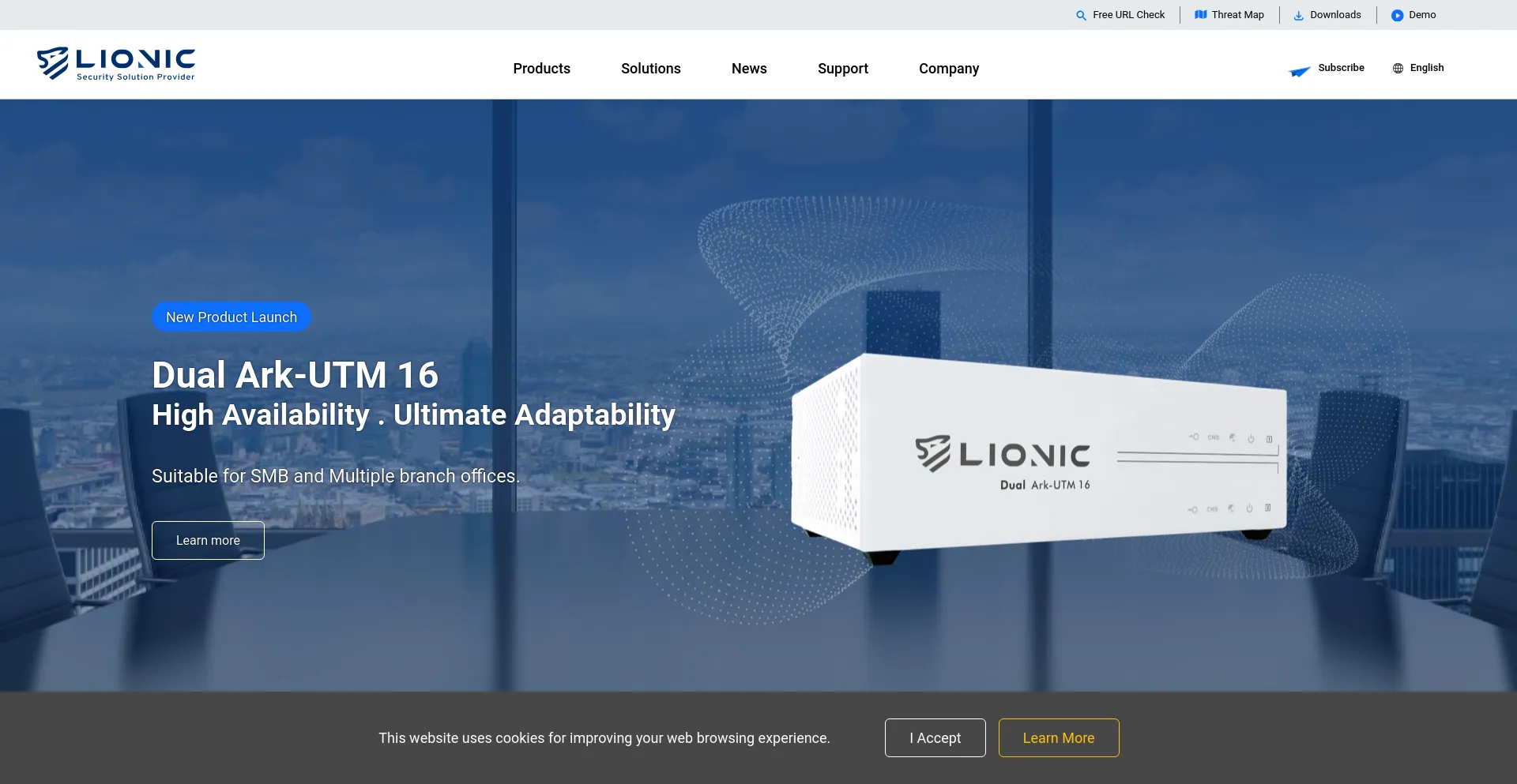 Screenshot of lionic.com homepage