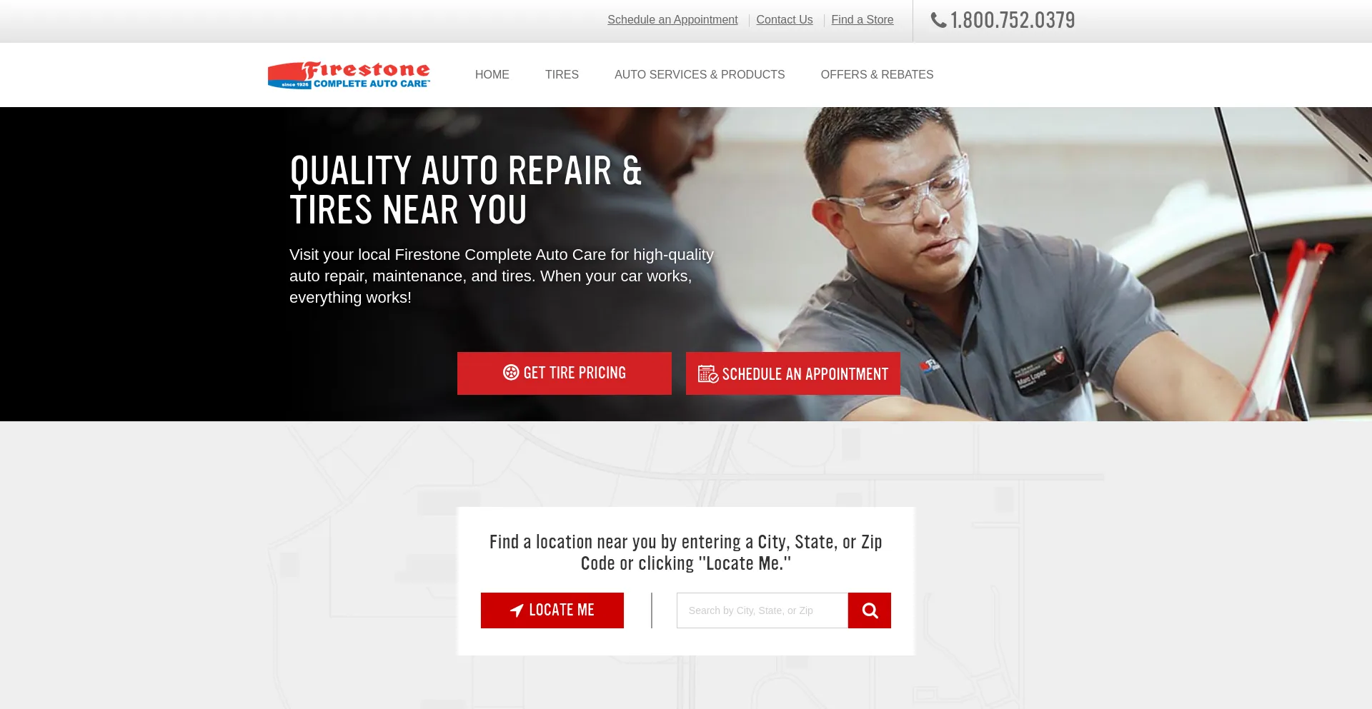 Screenshot of local.firestonecompleteautocare.com homepage