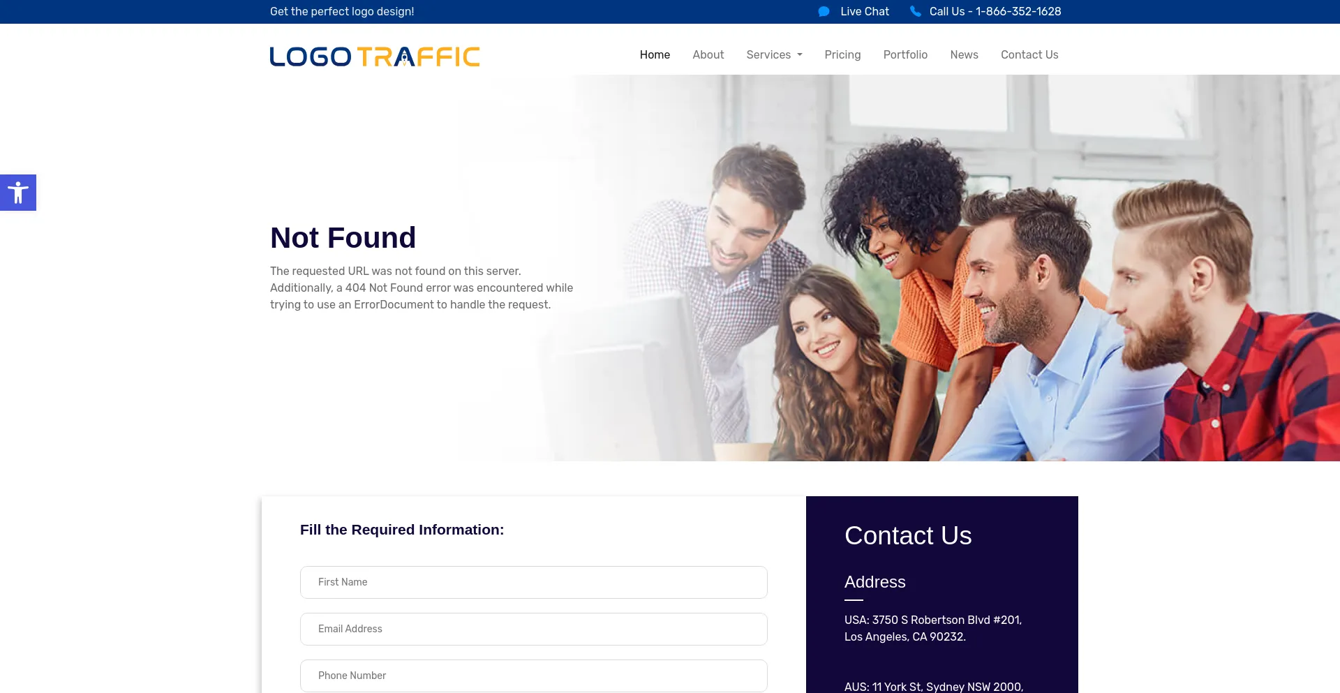 Screenshot of logotraffic.com homepage