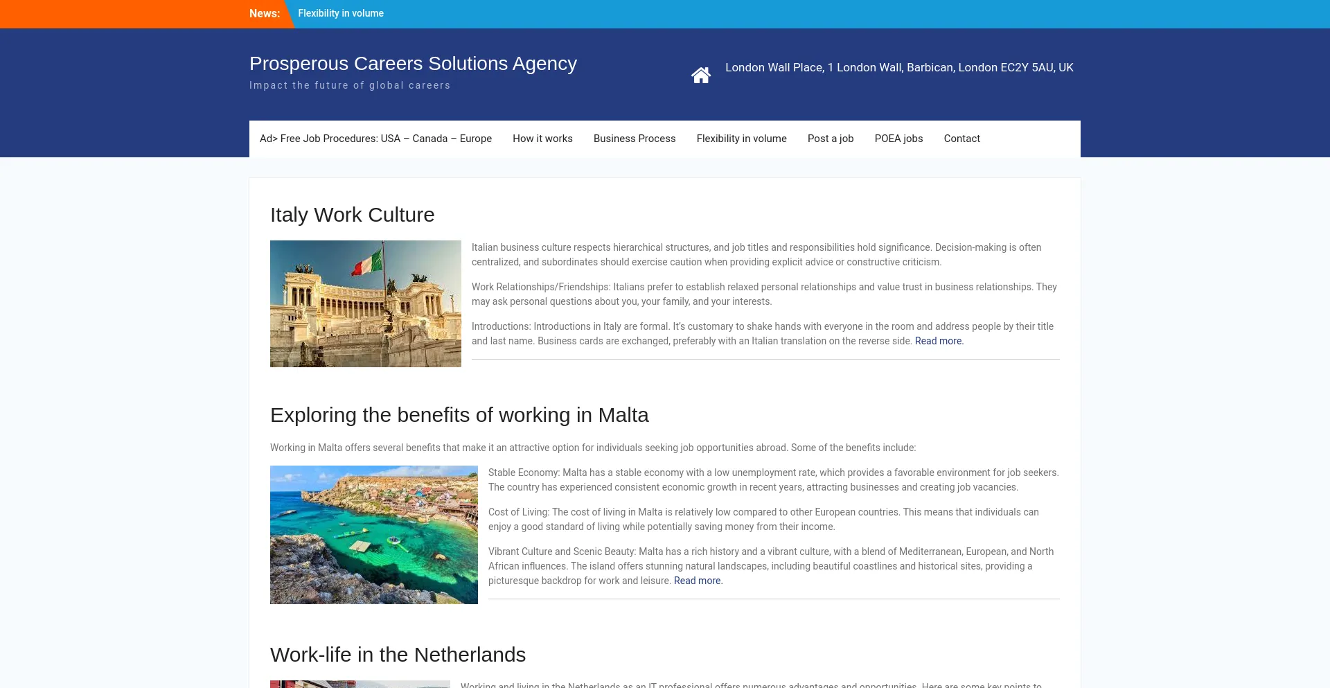 Screenshot of london-jobcareer.com homepage
