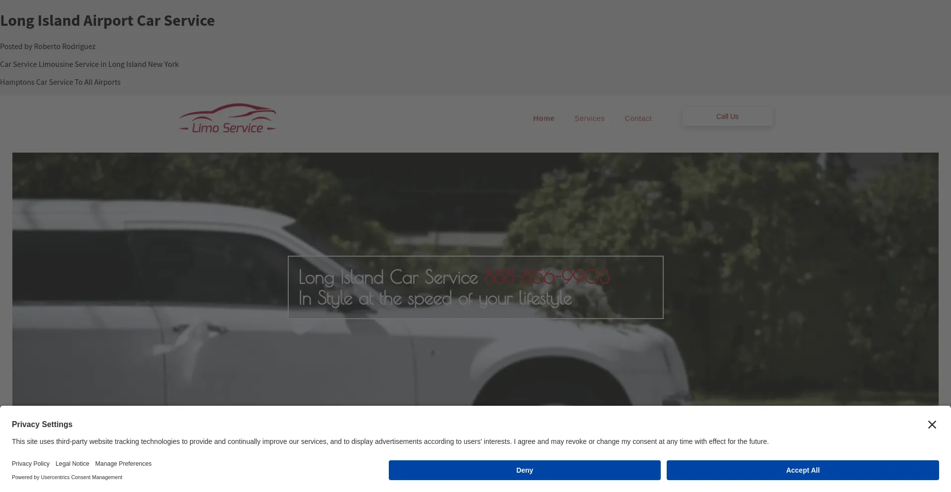 Screenshot of longislandcorporatecarservice.com homepage