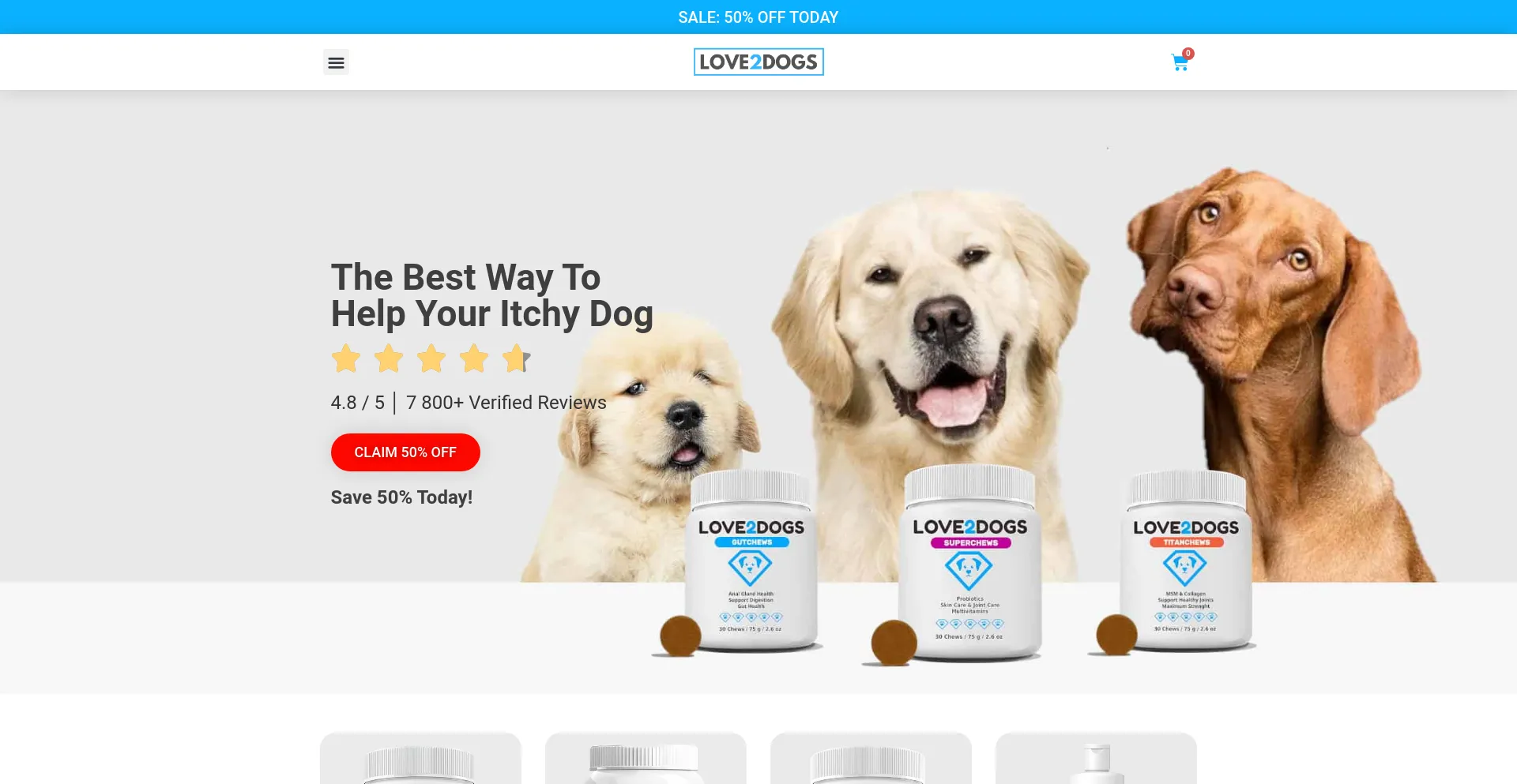 Screenshot of love2dogs.de homepage