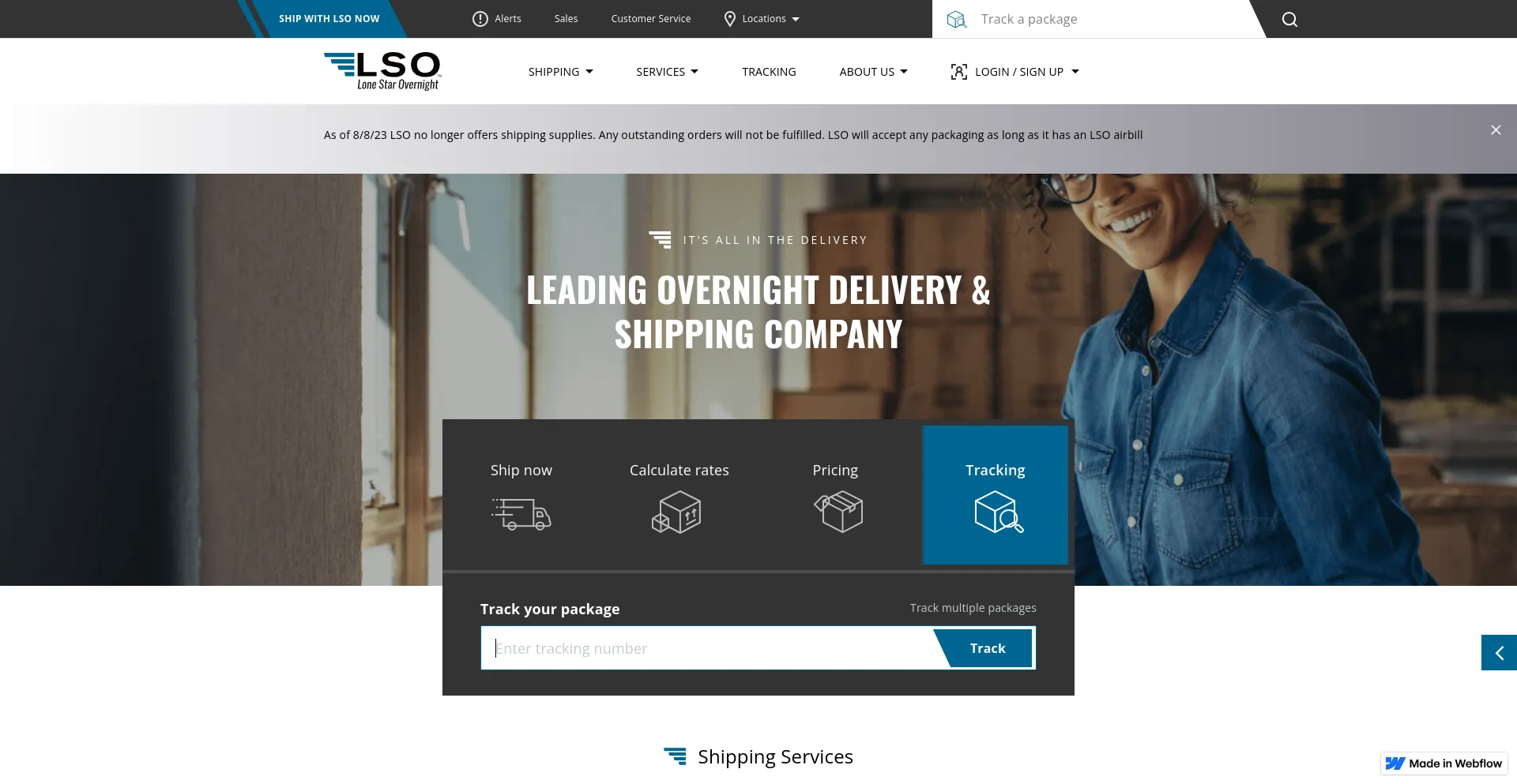 Screenshot of lso.com homepage