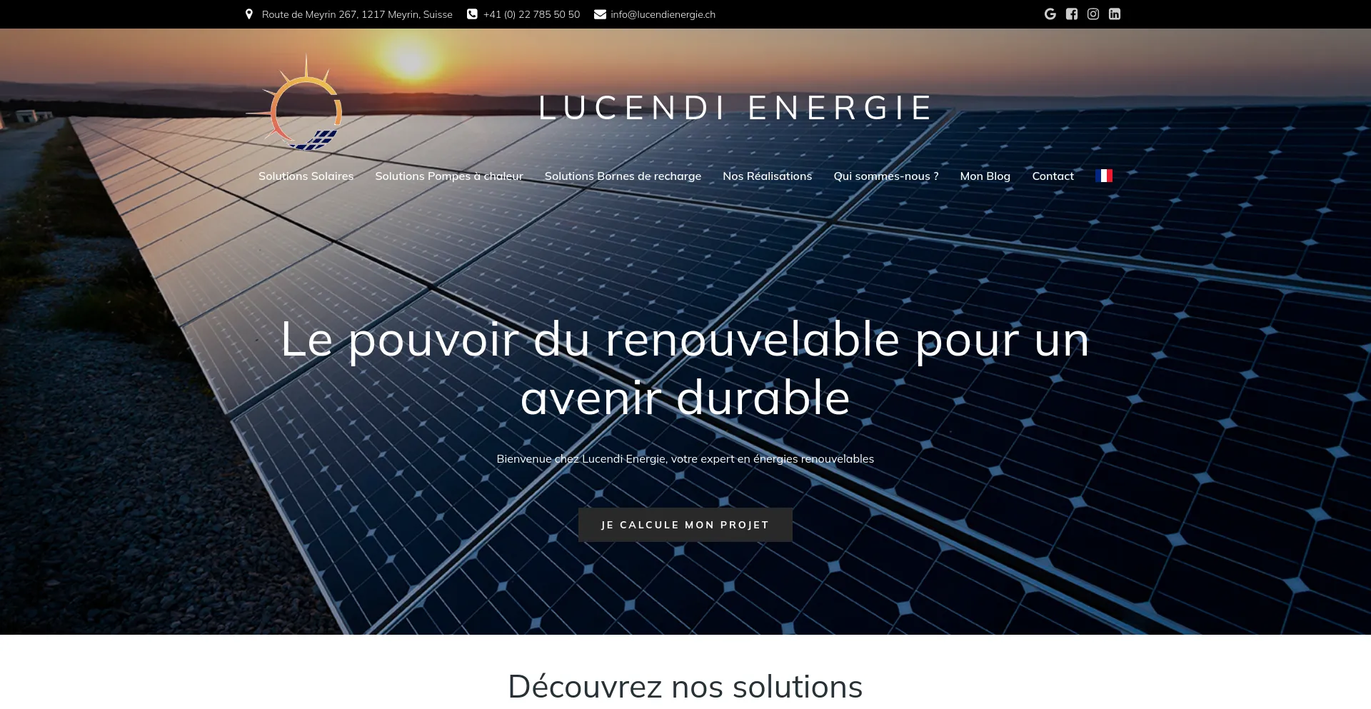 Screenshot of lucendienergie.ch homepage