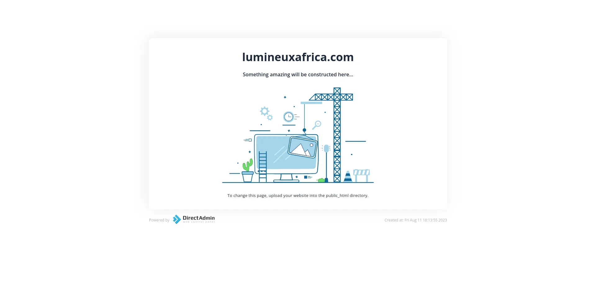 Screenshot of lumineuxafrica.com homepage