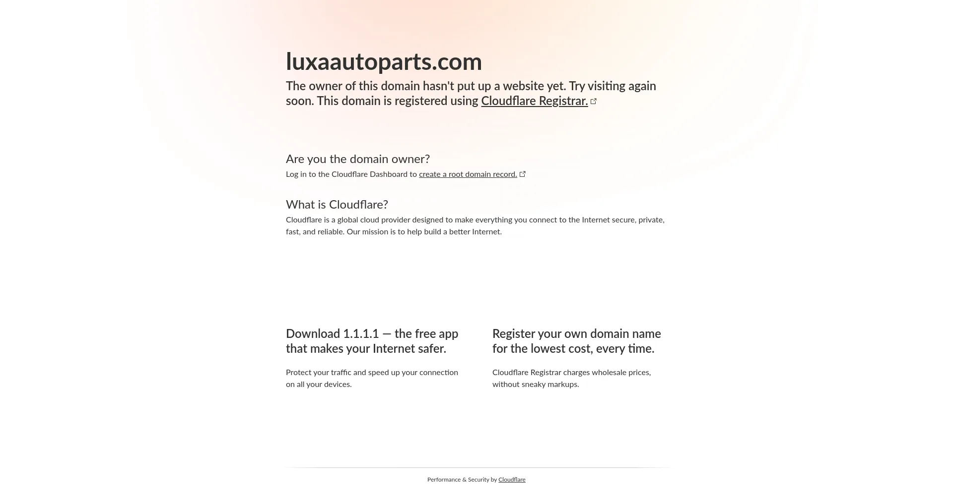 Screenshot of luxaautoparts.com homepage