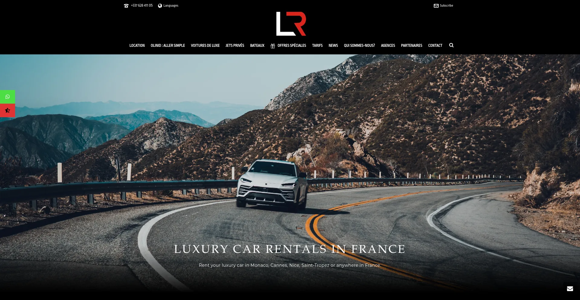 Screenshot of luxury-rental-mc.com homepage