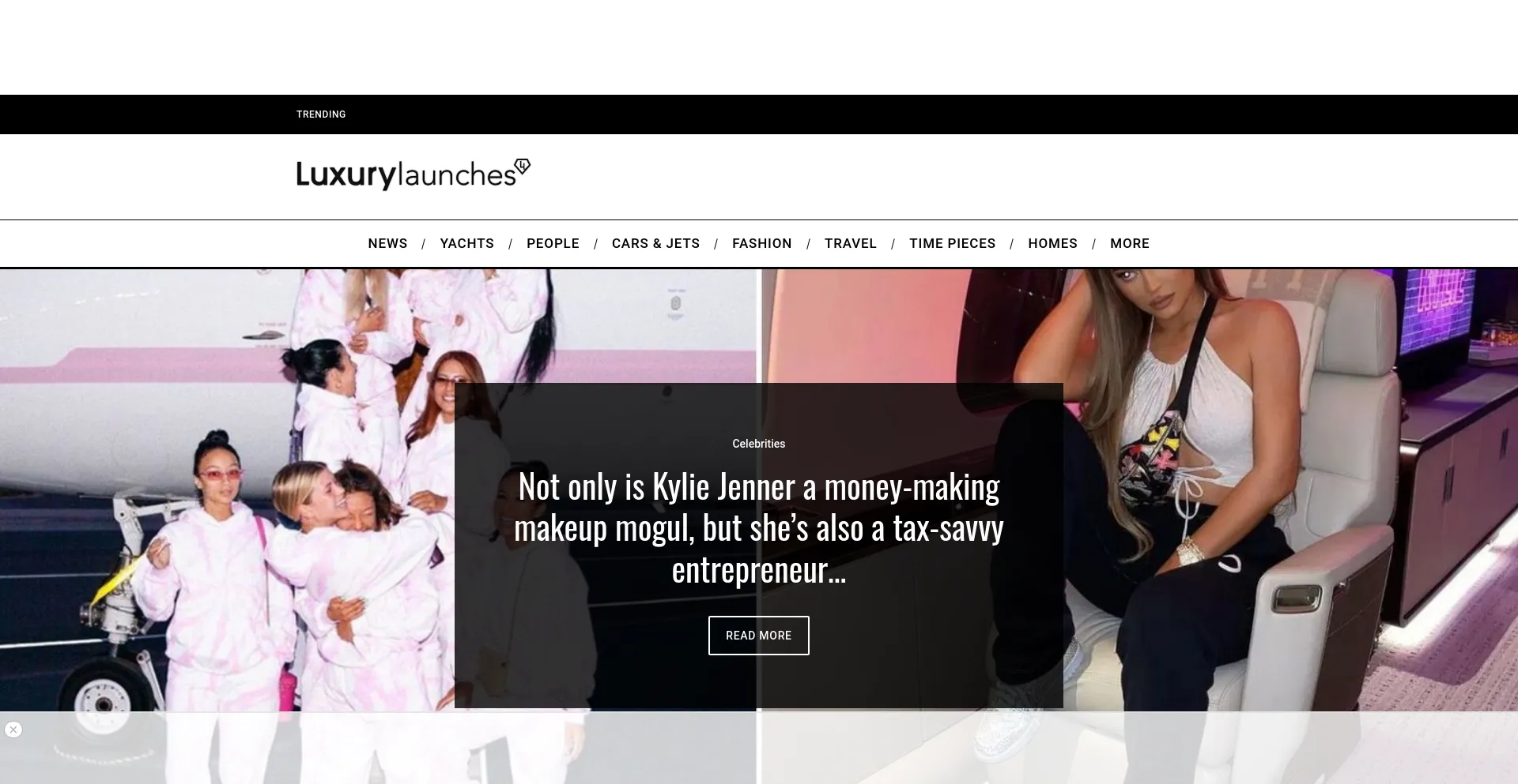 Screenshot of luxurylaunches.com homepage