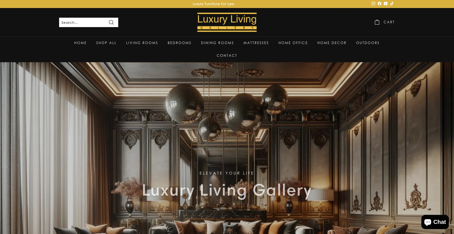 Screenshot of luxurylivinggallery.us homepage