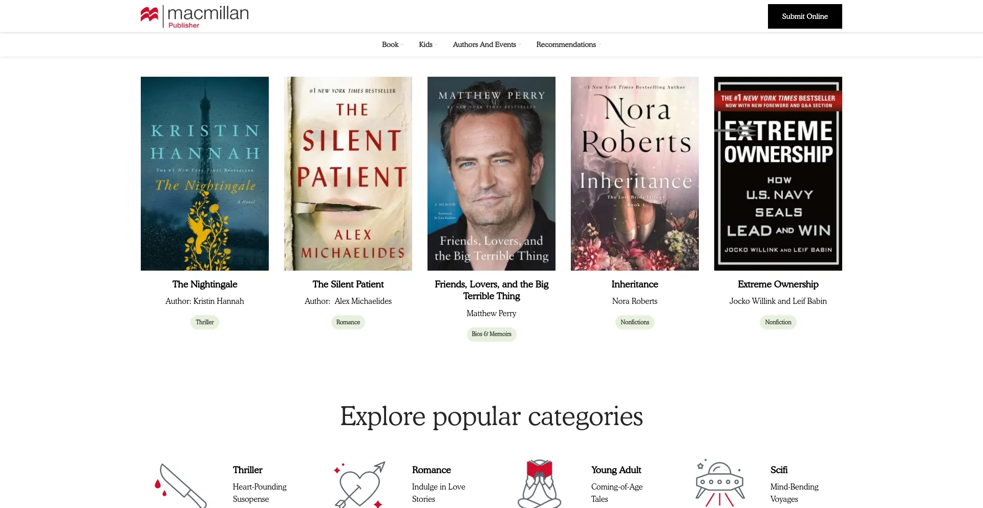 Screenshot of macmillanpublisher.co homepage