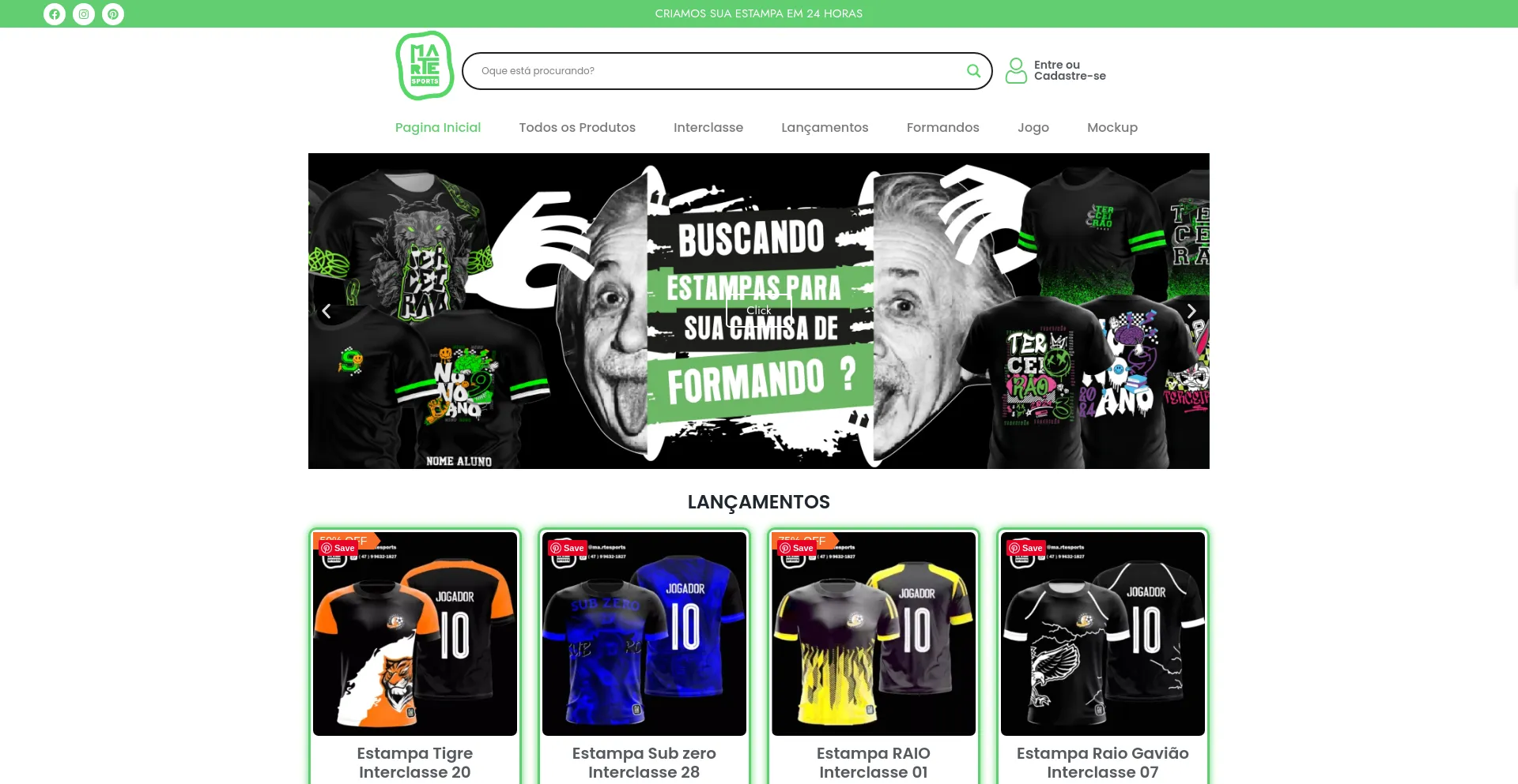 Screenshot of martesports.com.br homepage