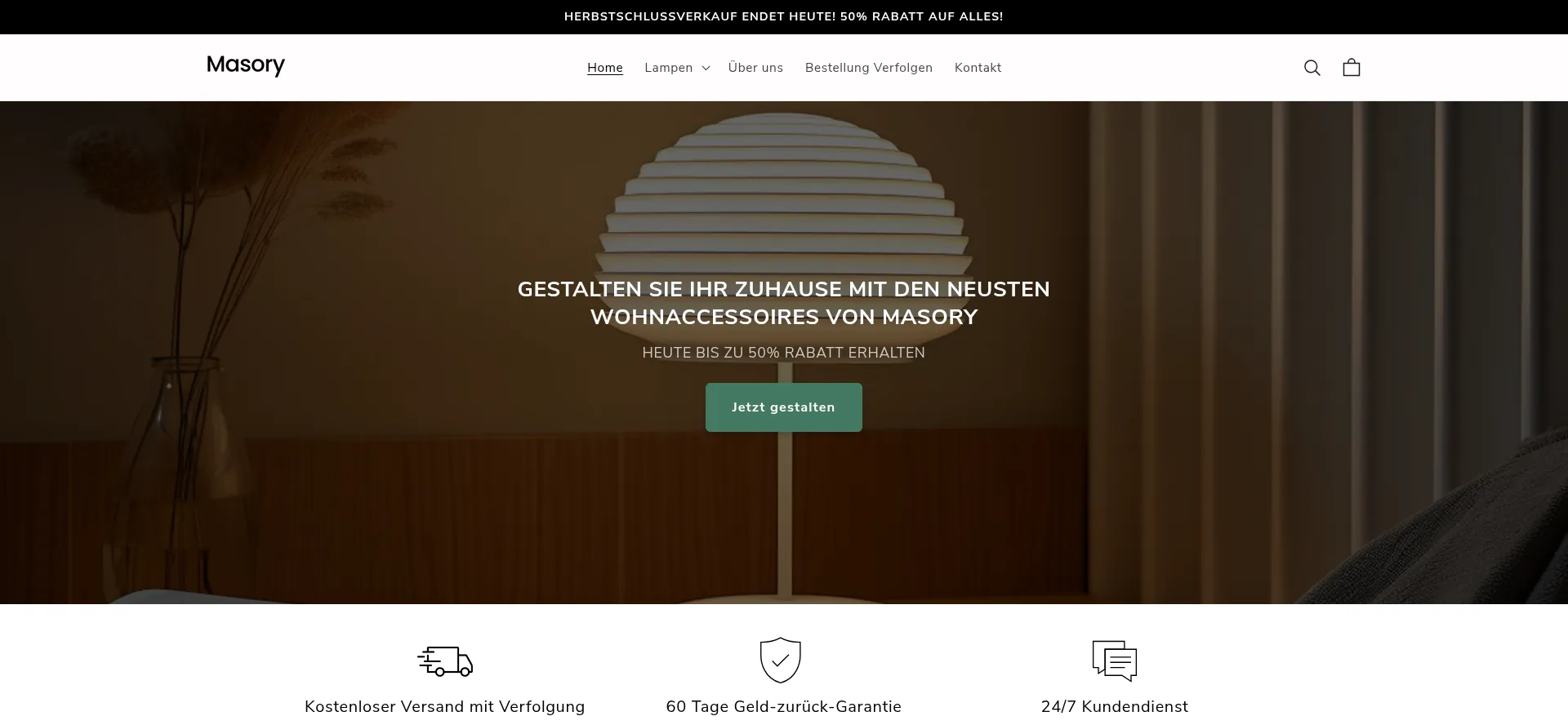 Screenshot of masory.de homepage