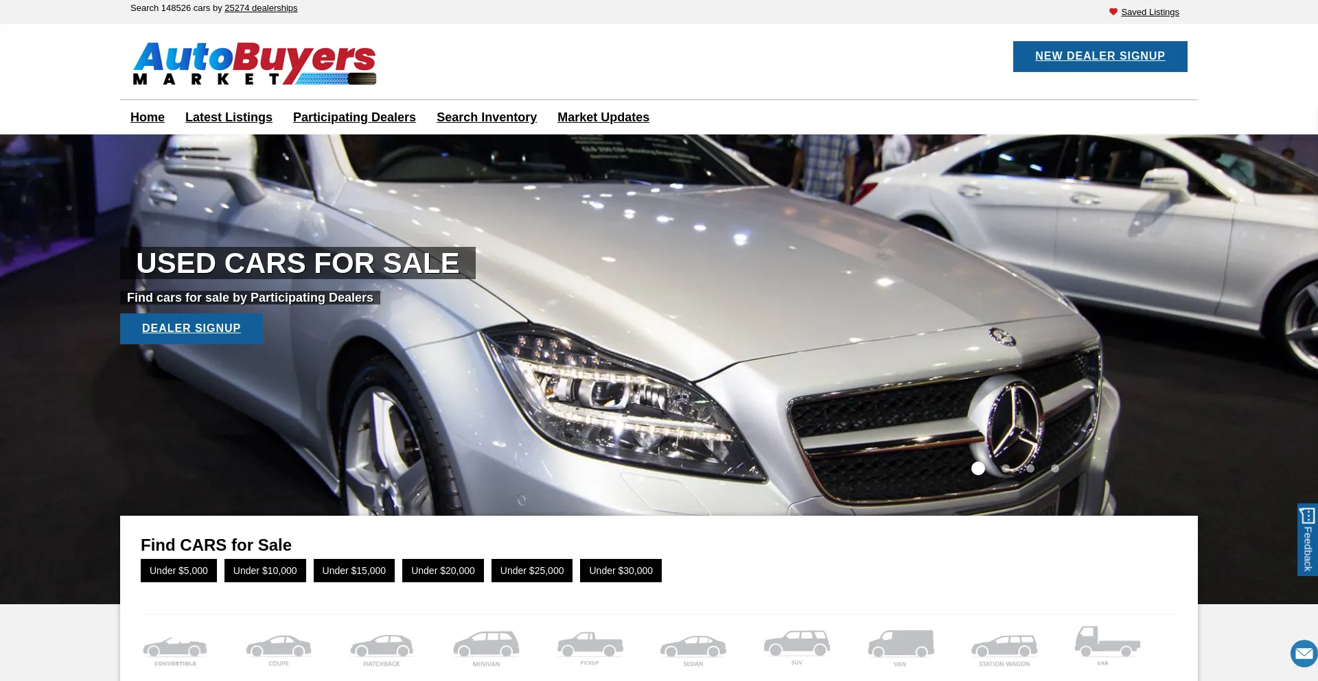 Screenshot of mastersusedcars.com homepage