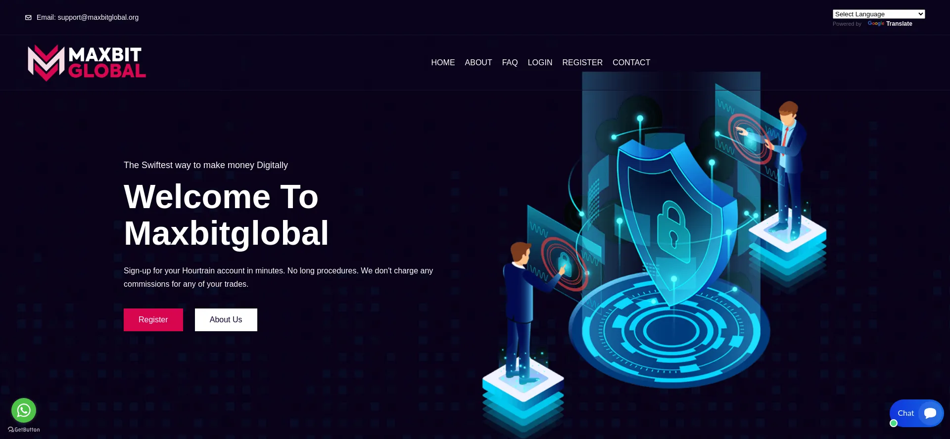 Screenshot of maxbitglobal.org homepage