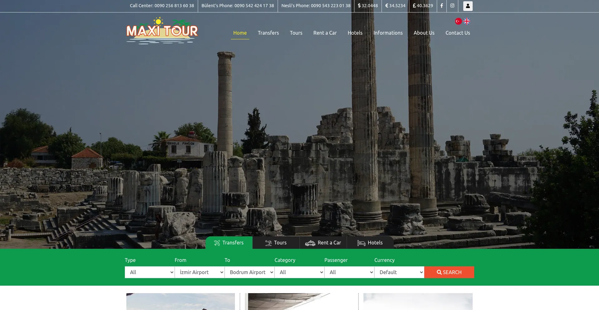 Screenshot of maxitourdidim.com homepage