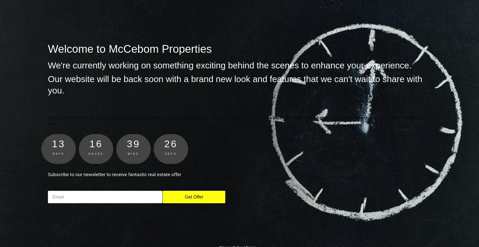 Screenshot of mccebomproperties.com homepage