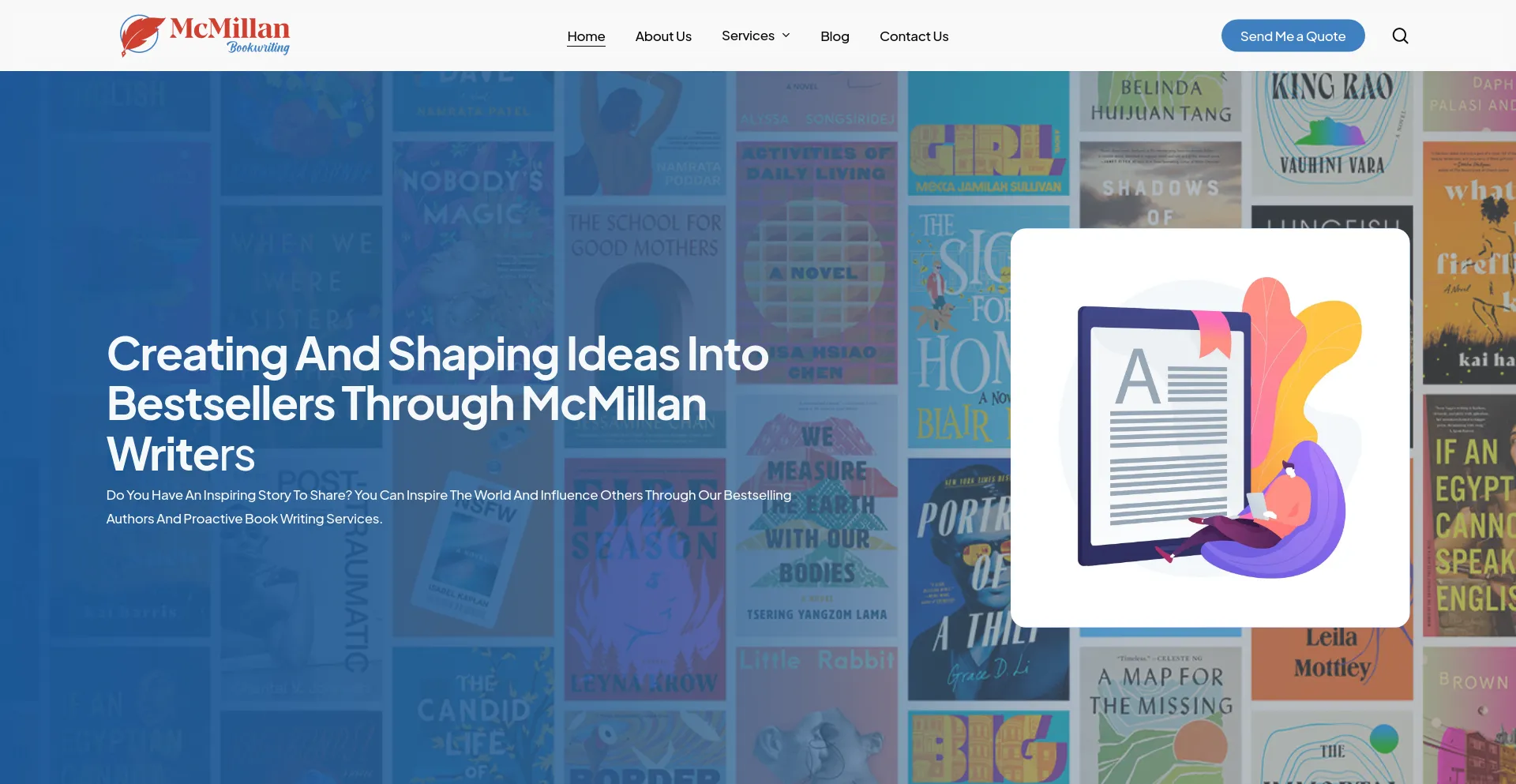 Screenshot of mcmillanbookwriting.com homepage