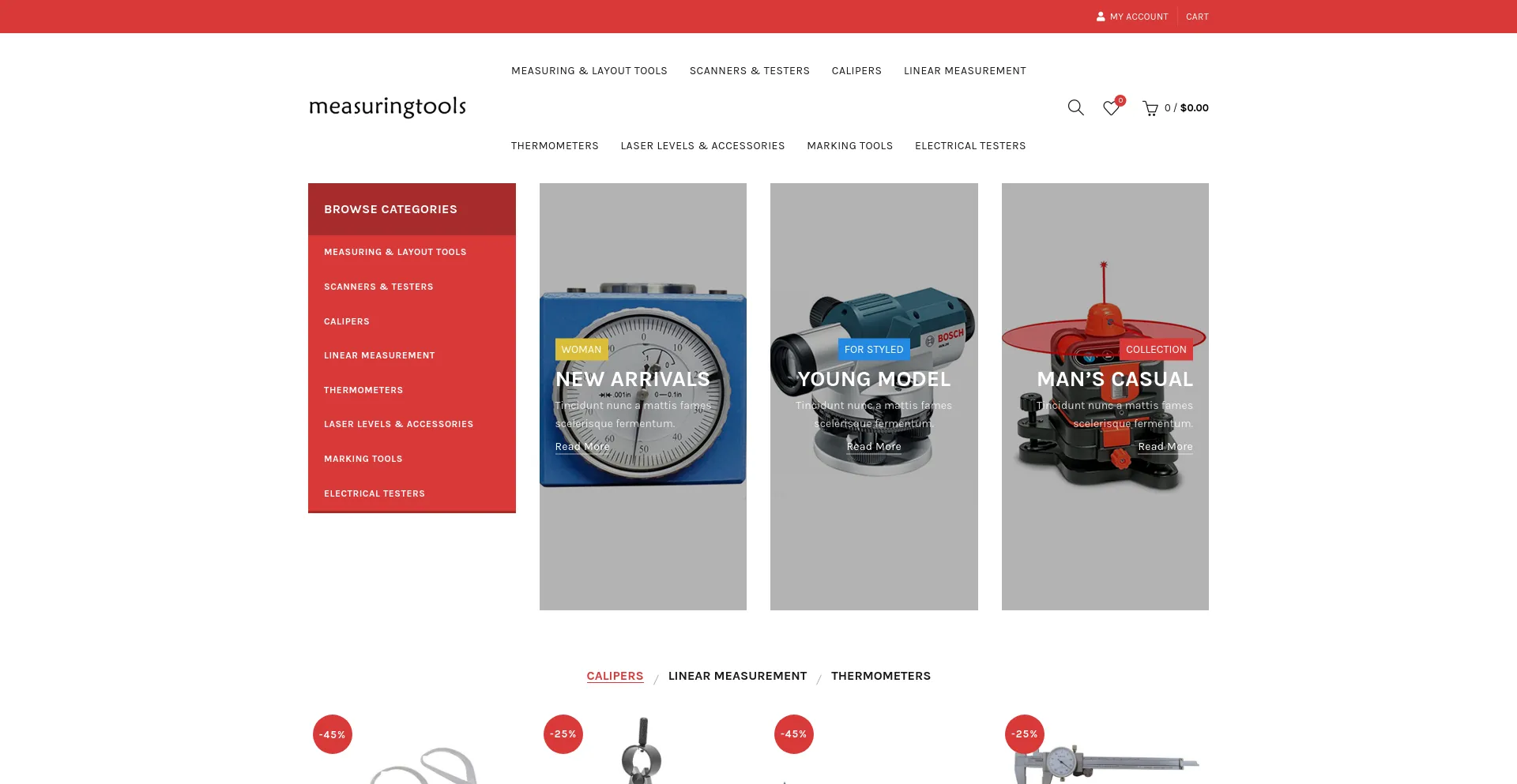 Screenshot of measuringtoosls.shop homepage