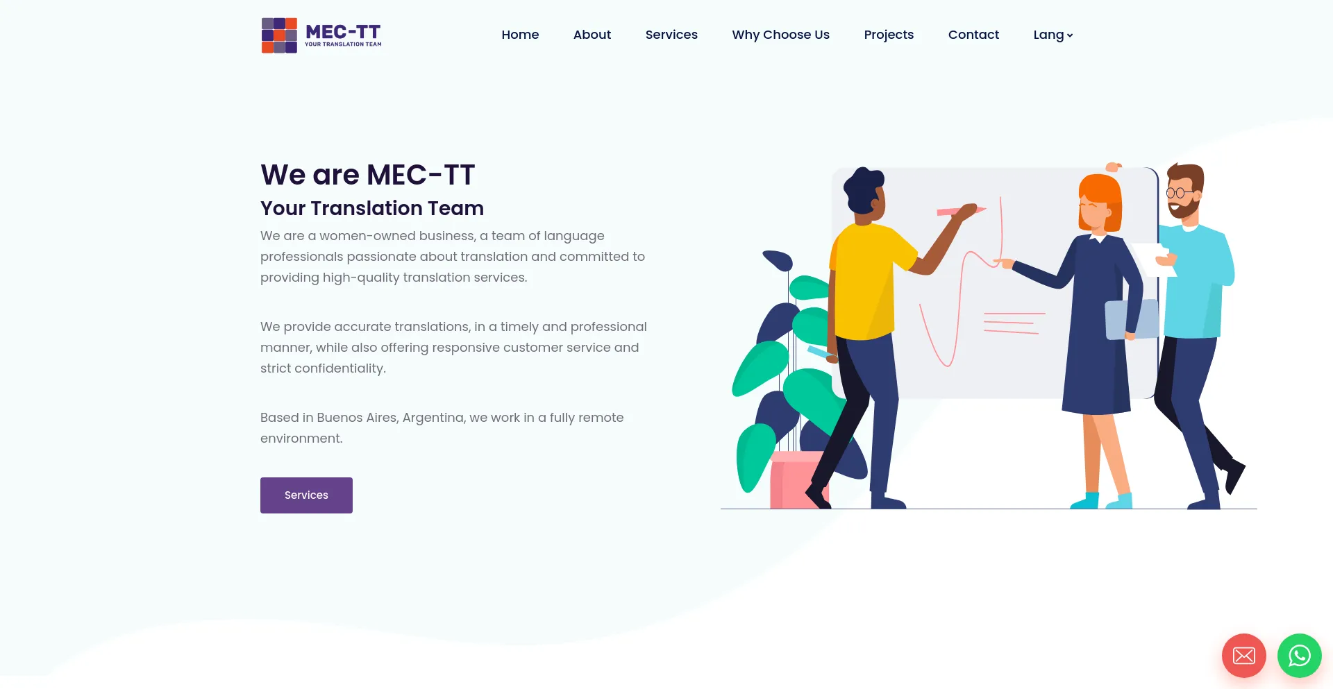 Screenshot of mec-tt.com homepage