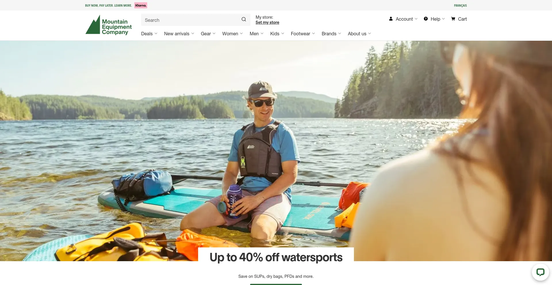 Screenshot of mec.ca homepage