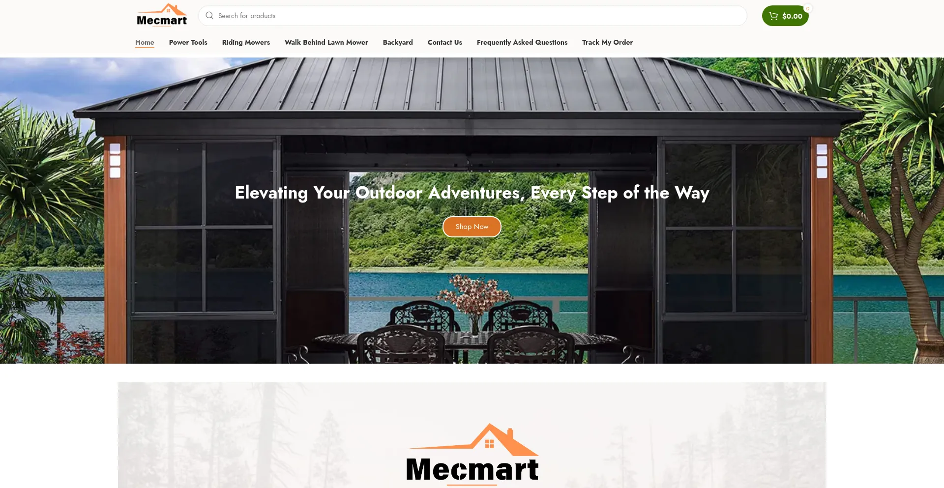 Screenshot of mecmart.shop homepage