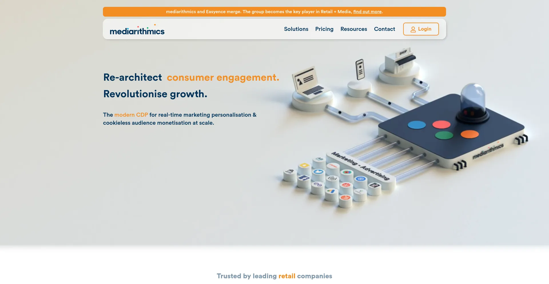 Screenshot of mediarithmics.com homepage