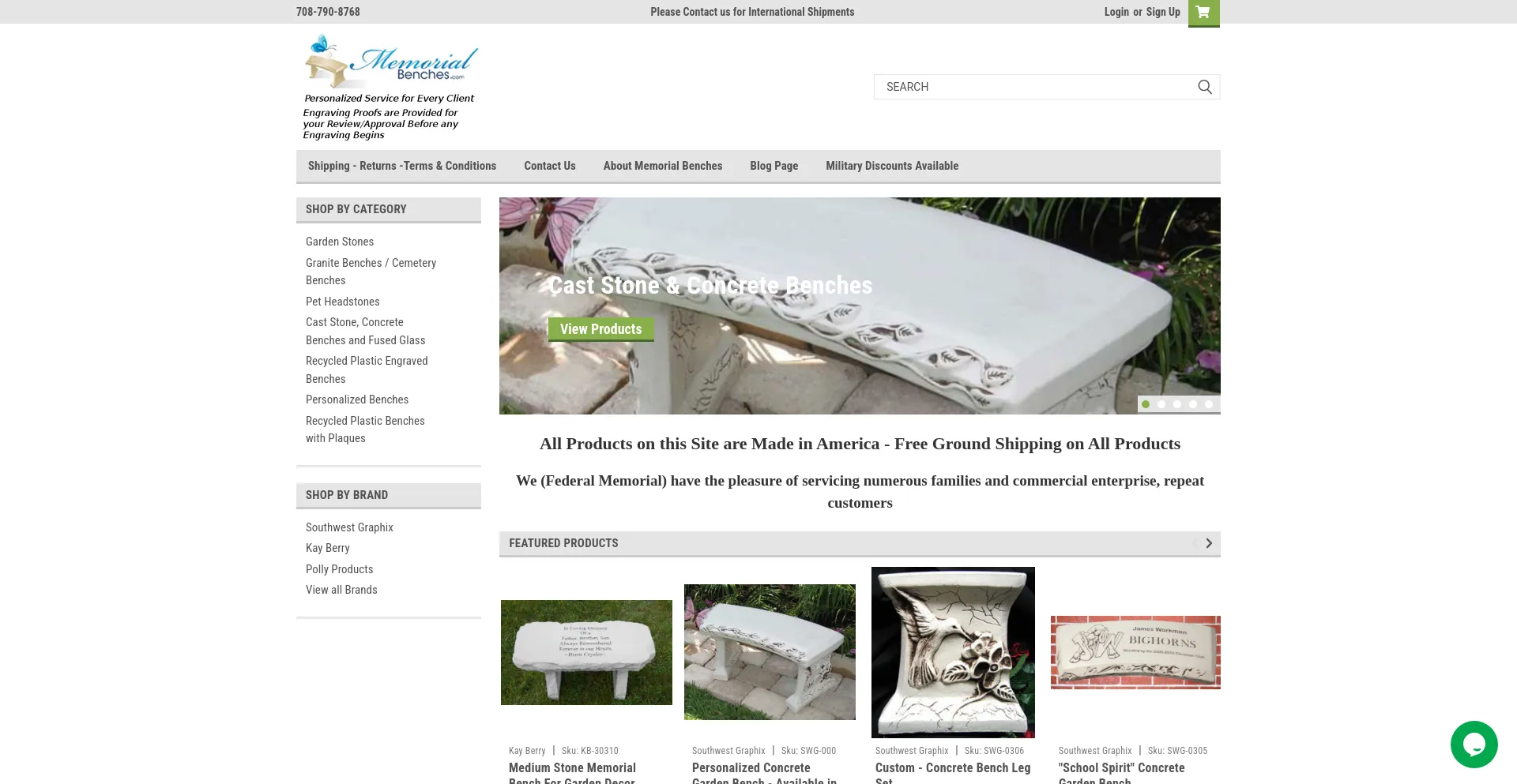 Screenshot of memorialbenches.com homepage